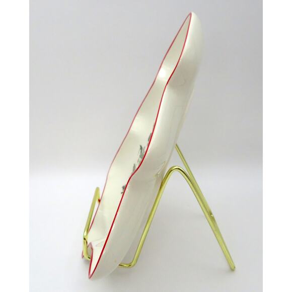 Vintage Spode Christmas Tree Red Trim Tray 7.5" Holiday Serving Dish England - Picture 3 of 12